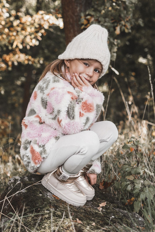 Botas de neve infantis Big Star KK374221 cor bege-ouro