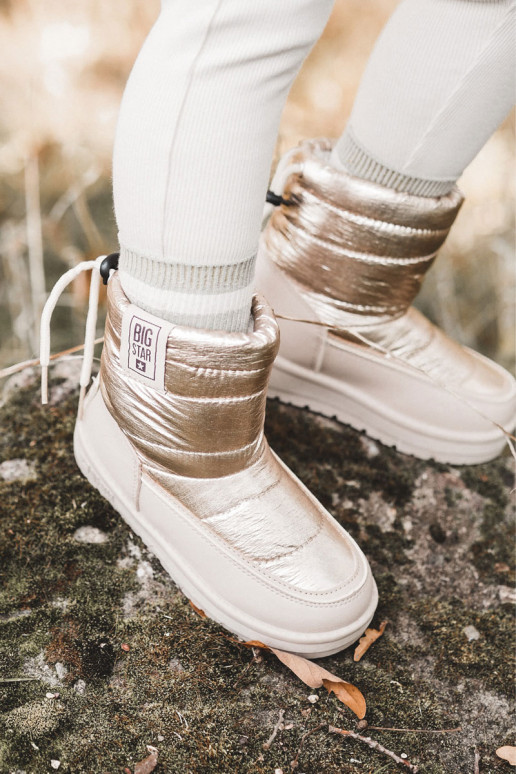 Botas de neve infantis Big Star KK374221 cor bege-ouro