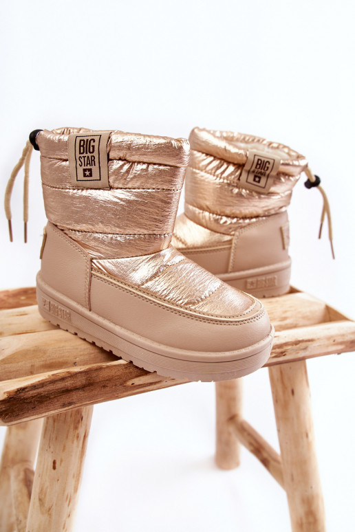 Botas de neve infantis Big Star KK374221 cor bege-ouro