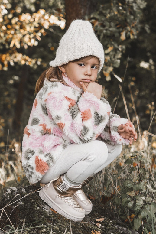 Botas de neve infantis Big Star KK374221 cor bege-ouro