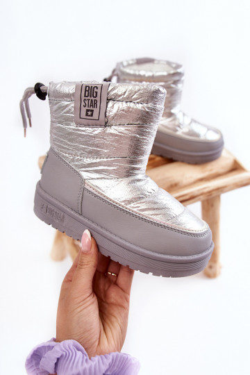 Botas de neve infantis Big Star KK374218 cinza e prata 2