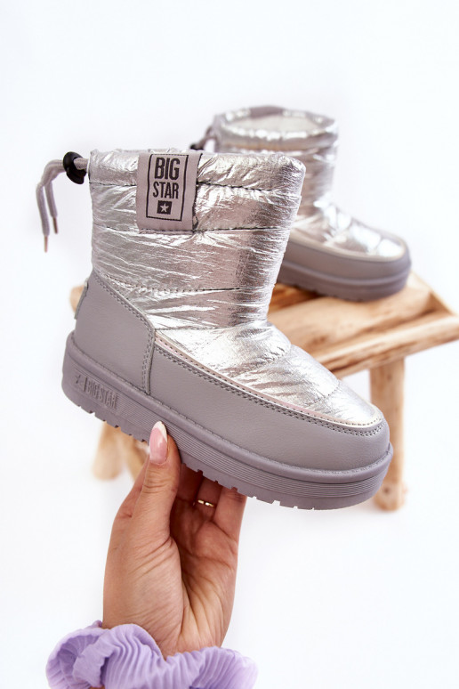 Botas de neve infantis Big Star KK374218 cinza e prata