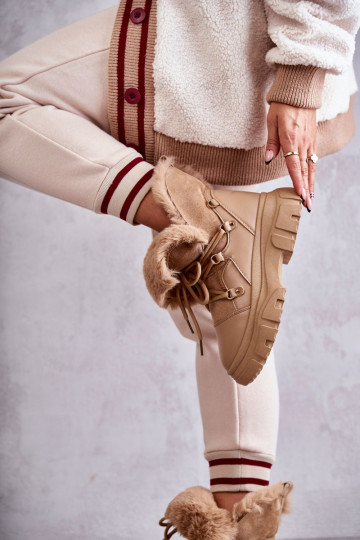 Botas aquecidas sapatos cor bege Charles 2