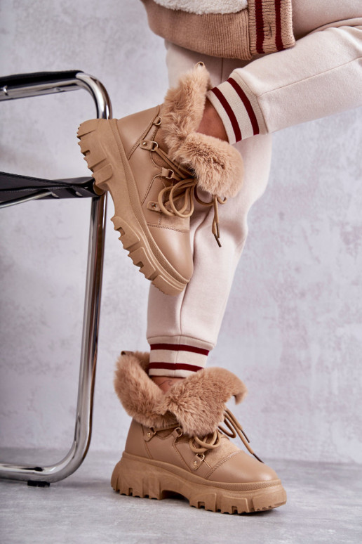 Botas aquecidas sapatos cor bege Charles Botas aquecidas sapatos cor bege Charles