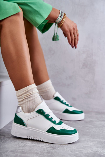 tênis com plataforma Branco-verde Kyllie