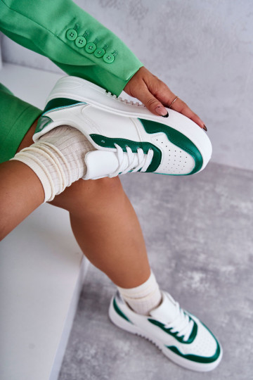 tênis com plataforma Branco-verde Kyllie 2