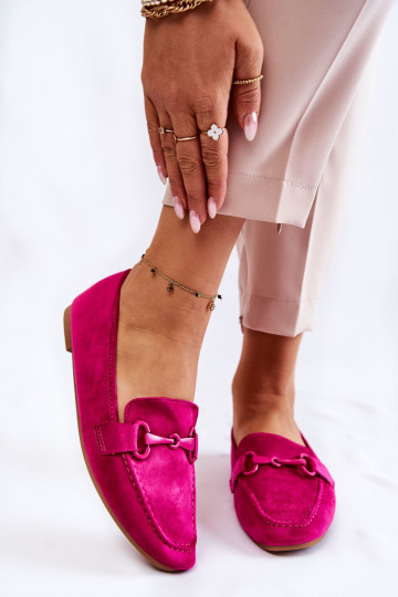 Mocassins de camurça com enfeites em rosa Santi