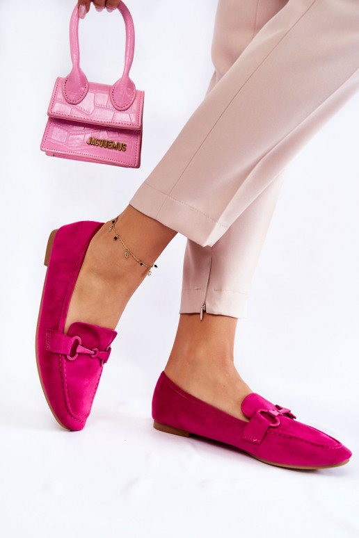 Mocassins de camurça com enfeites em rosa Santi Mocassins de camurça com enfeites em rosa Santi