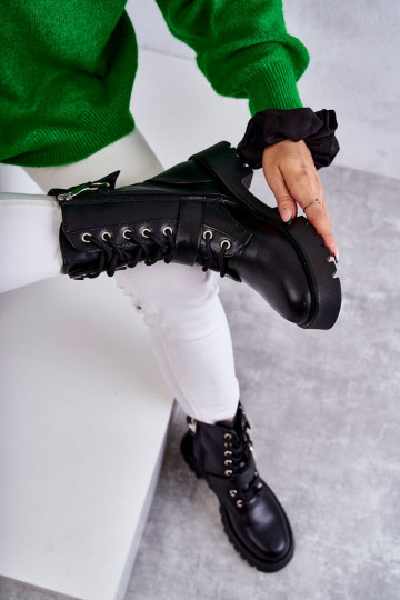 Botas com salto largo na cor preta Marlis 2