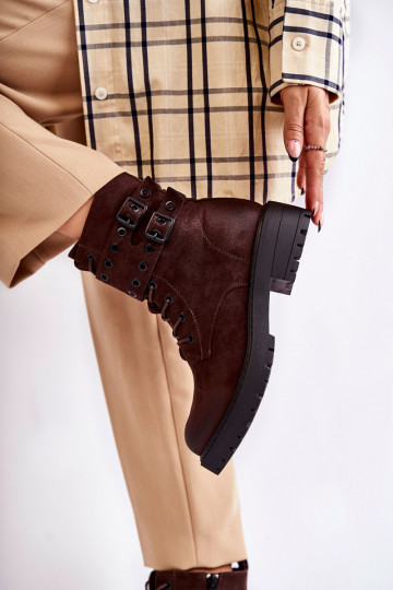 Botas aquecidas em camurça na cor marrom Silvor 2