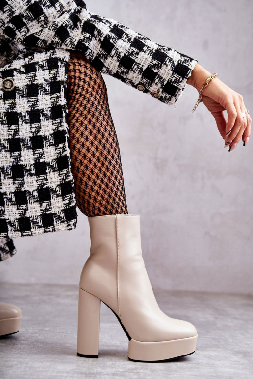 Botas com salto bege Kaysa