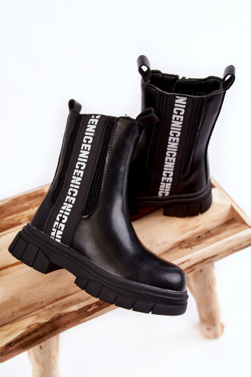Botas infantis aquecidas na cor preta Kimmy 2