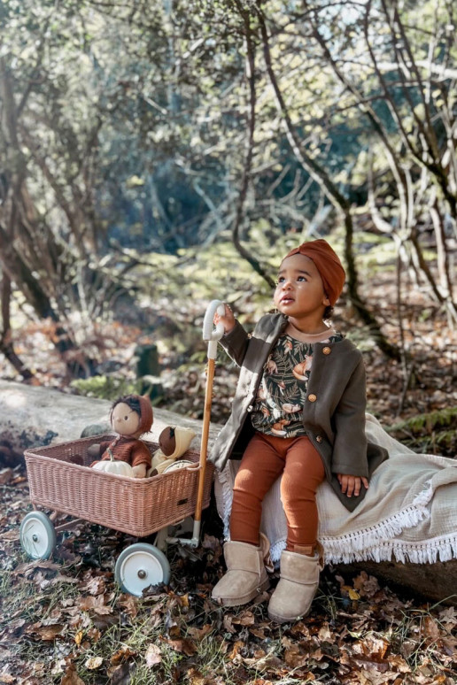 Botas infantis de neve aquecidas com fitas Meriva bege Botas infantis de neve aquecidas com fitas Meriva bege