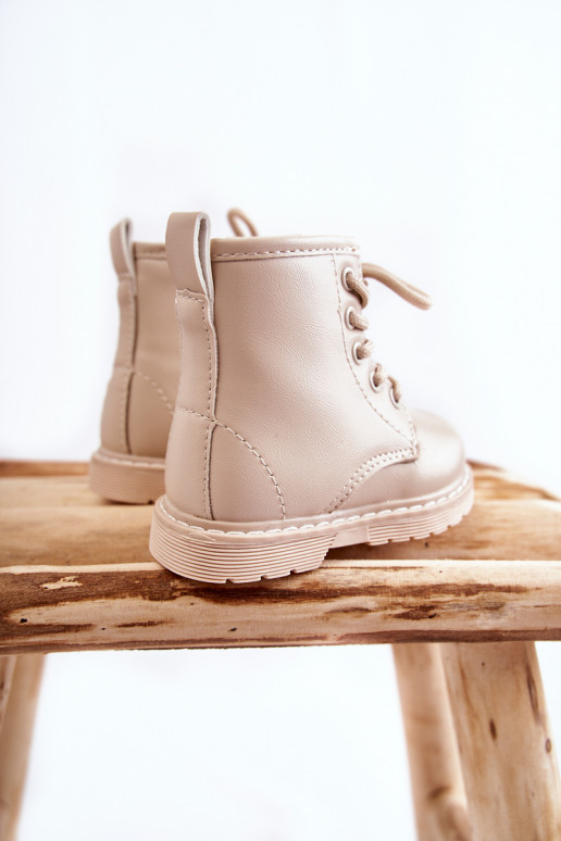 Botas infantis com zíper bege Omua