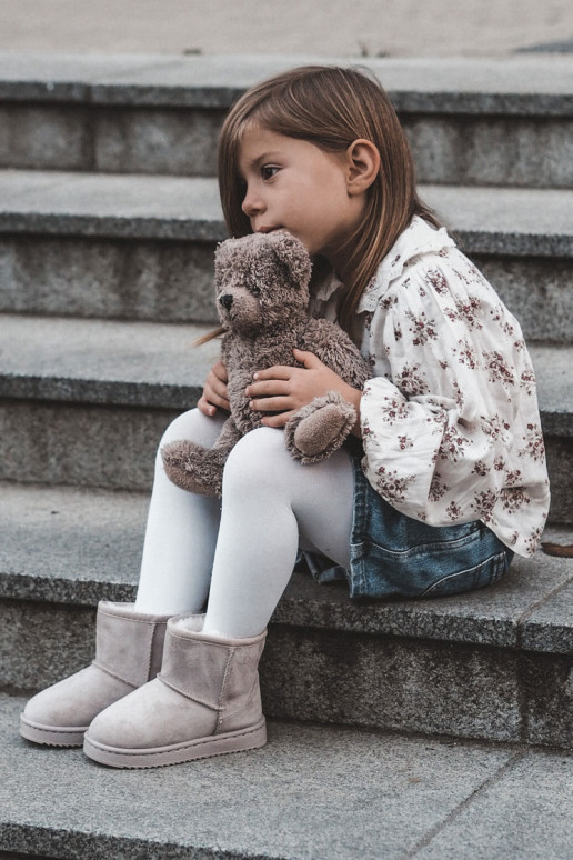 Botas quentes de inverno infantil em marfim Gooby