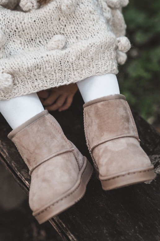 Botas quentes de inverno infantil em marfim Gooby