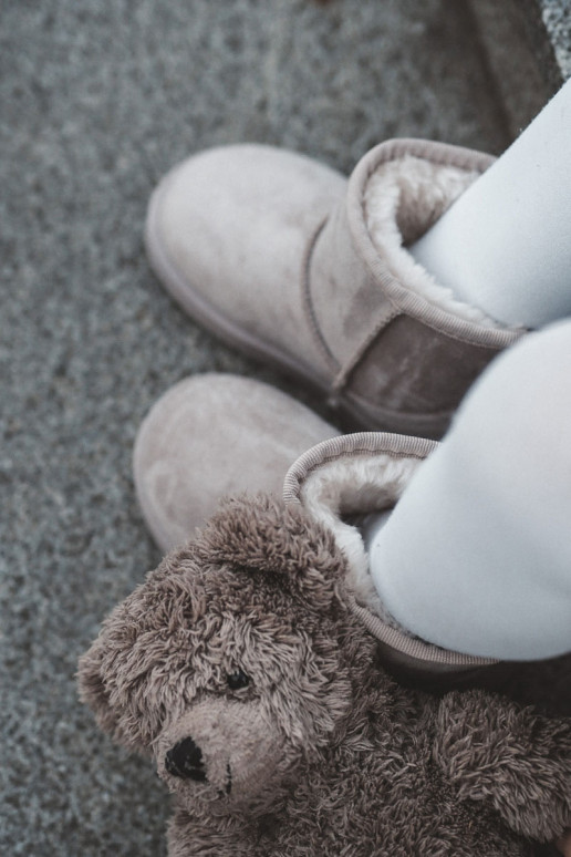 Botas quentes de inverno infantil em marfim Gooby