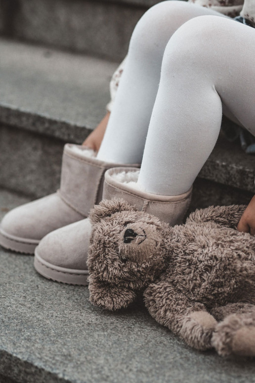 Botas quentes de inverno infantil em marfim Gooby