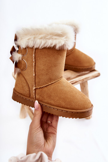Calçados infantis quentes com fitas botas de neve bege Funky 2