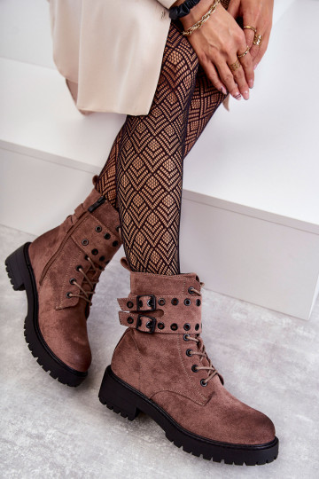 Botas aquecidas em camurça na cor marrom Silvor 2