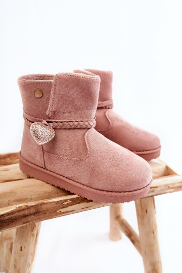 Botas de neve infantis na cor rosa maio 2