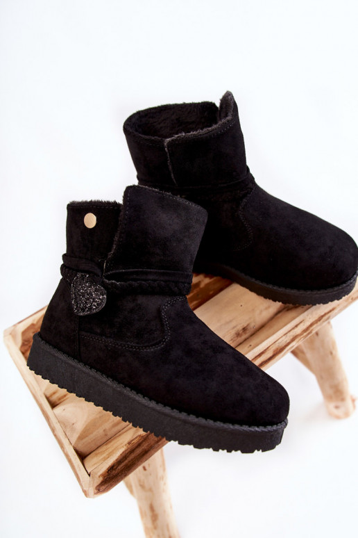 Botas de neve infantis na cor preta maio Botas de neve infantis na cor preta maio