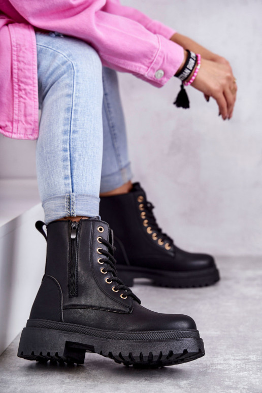 Botas femininas são aquecidas na cor preta Dorchen