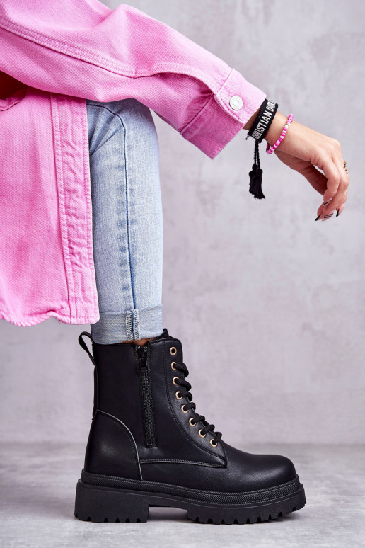 Botas femininas são aquecidas na cor preta Dorchen