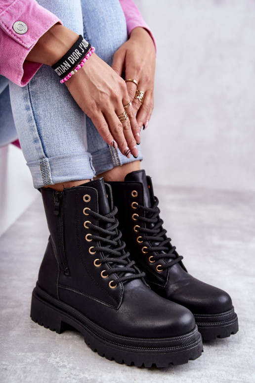 Botas femininas são aquecidas na cor preta Dorchen