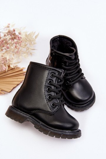 Botas infantis com zíper na cor preta Omua 2