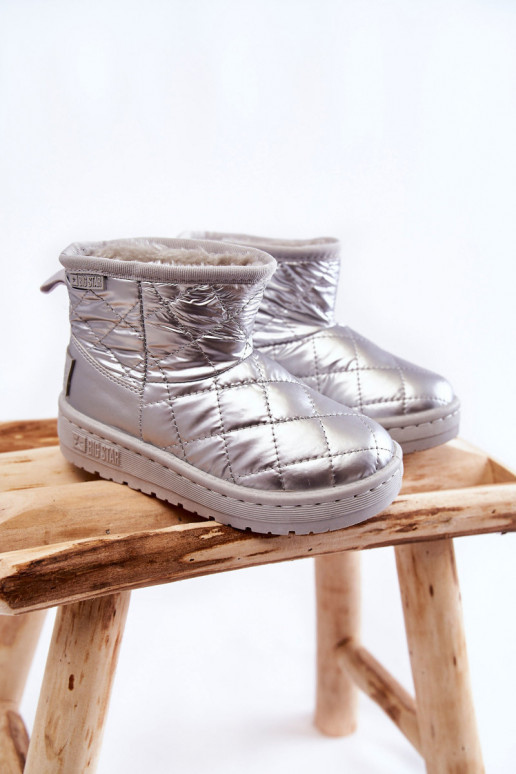 Botas quentes de inverno infantil Big Star KK374241 cor prata