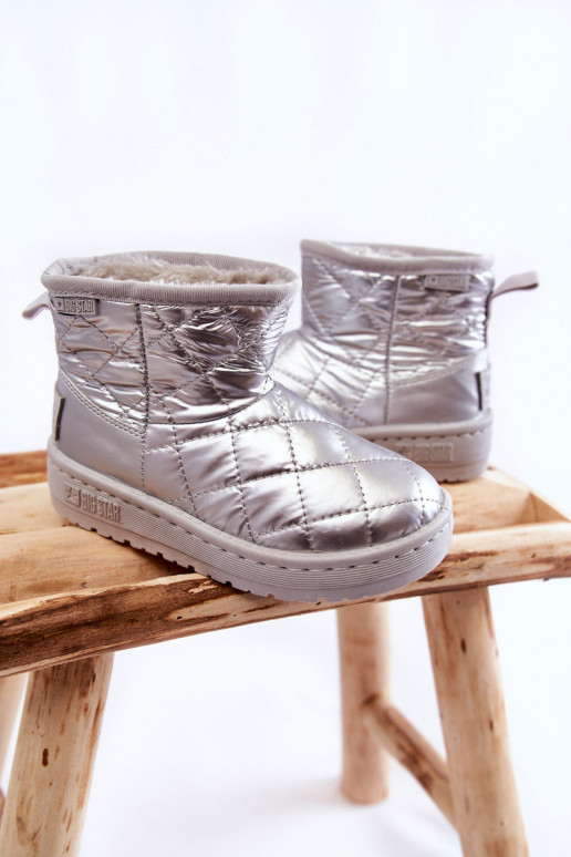 Botas quentes de inverno infantil Big Star KK374241 cor prata