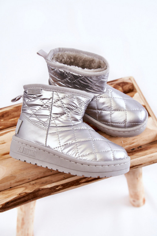Botas quentes de inverno infantil Big Star KK374241 cor prata