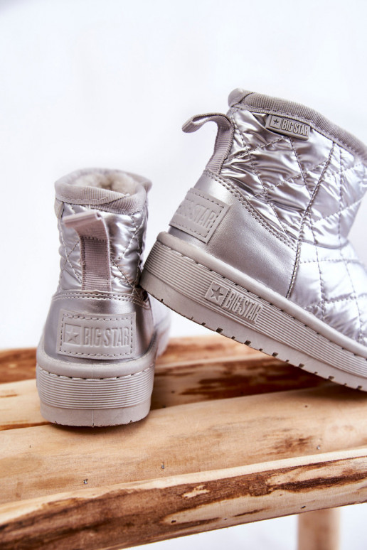 Botas quentes de inverno infantil Big Star KK374241 cor prata