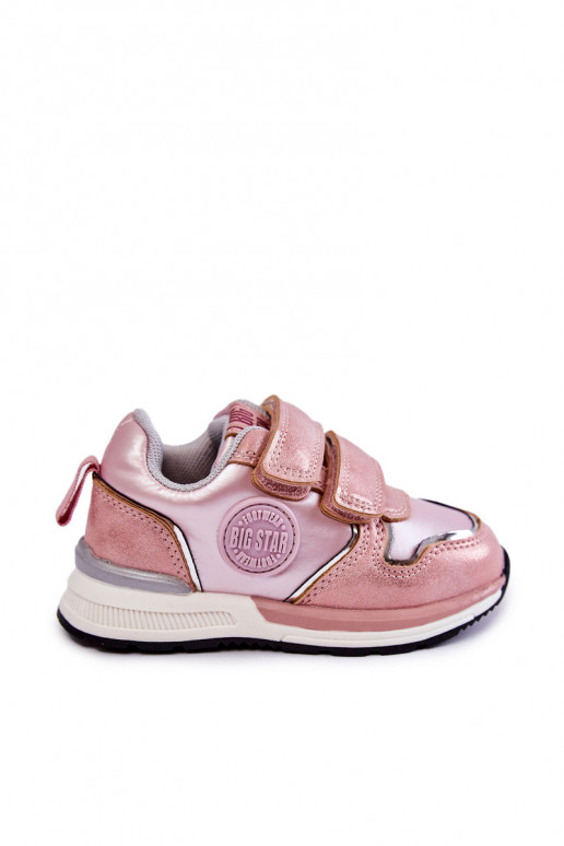 Calçado desportivo infantil com fechos adesivos Memory Foam System Big Star KK374180 rosa