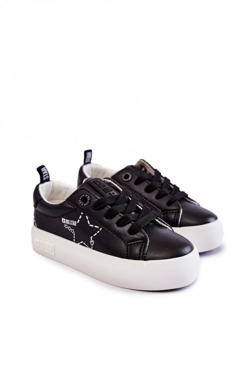 Calçado desportivo infantil com atacadores Big Star KK374223 cor preta