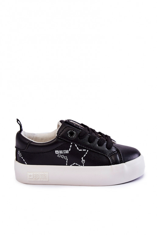 Calçado desportivo infantil com atacadores Big Star KK374223 cor preta