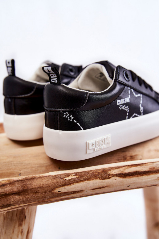 Calçado desportivo infantil com atacadores Big Star KK374223 cor preta