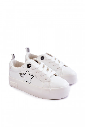Calçado desportivo infantil com atacadores Big Star KK374222 cor branca 2
