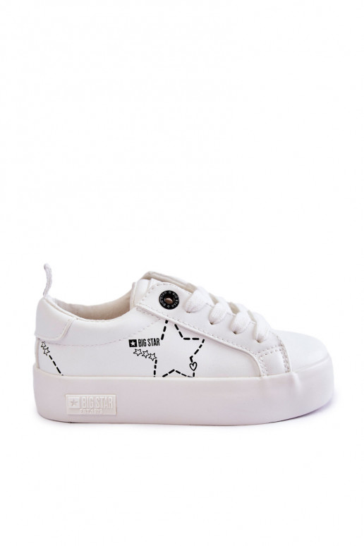 Calçado desportivo infantil com atacadores Big Star KK374222 cor branca