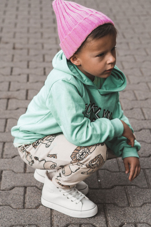 Calçados infantis com palmilha com zíper Big Star KK374227 cor branca