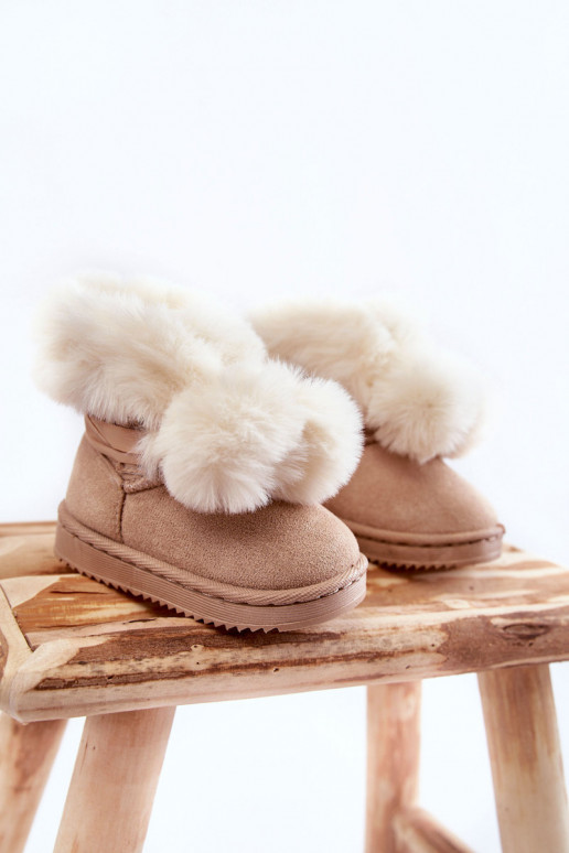 Botas de neve aquecidas infantis marfim telhado