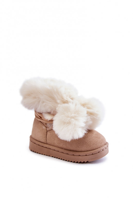 Botas de neve aquecidas infantis marfim telhado