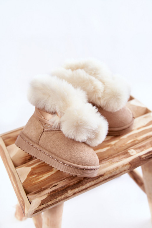 Botas de neve aquecidas infantis marfim telhado