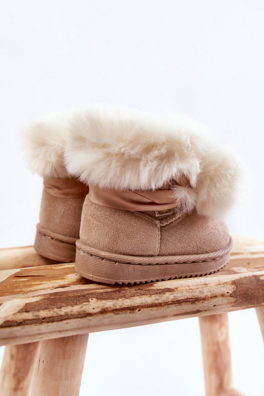 Botas de neve aquecidas infantis marfim telhado