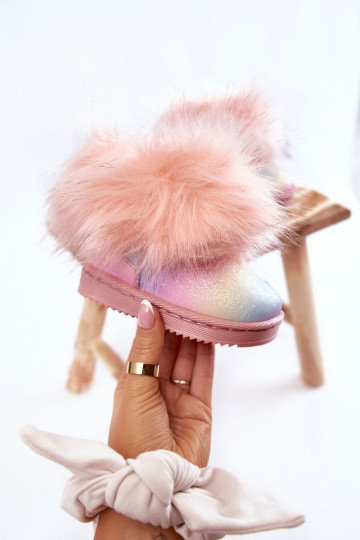 Botas infantis de neve com pêlo em várias cores Ariana