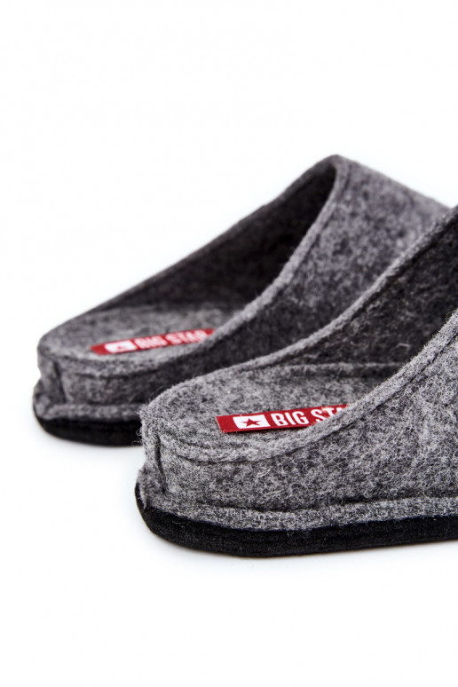 Chinelos masculinos clássicos Big Star KK176001 cor cinza