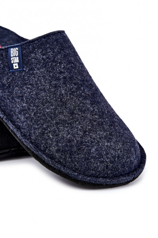 Chinelos masculinos clássicos Big Star KK176004 azul escuro
