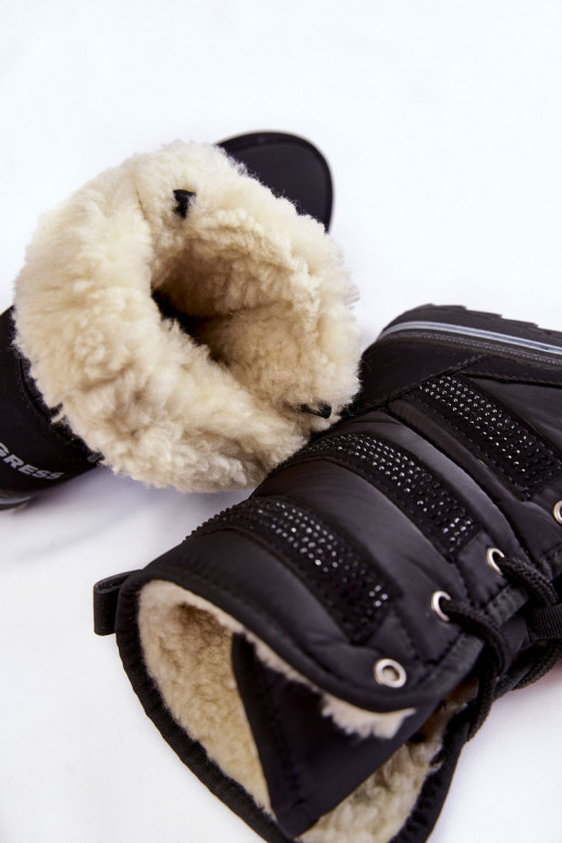 botas de neve com atacadores Progress PROGJ-22-134 cor preta