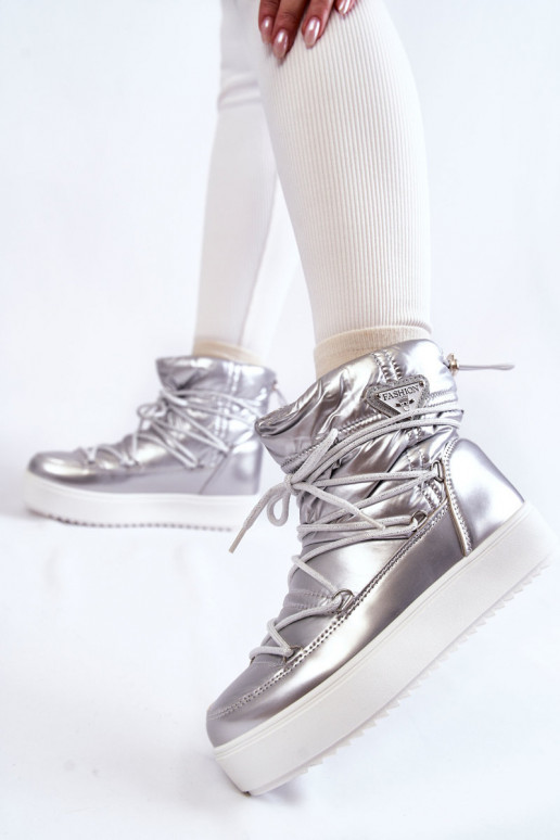 botas de neve com atacadores em prata Carrios botas de neve com atacadores em prata Carrios